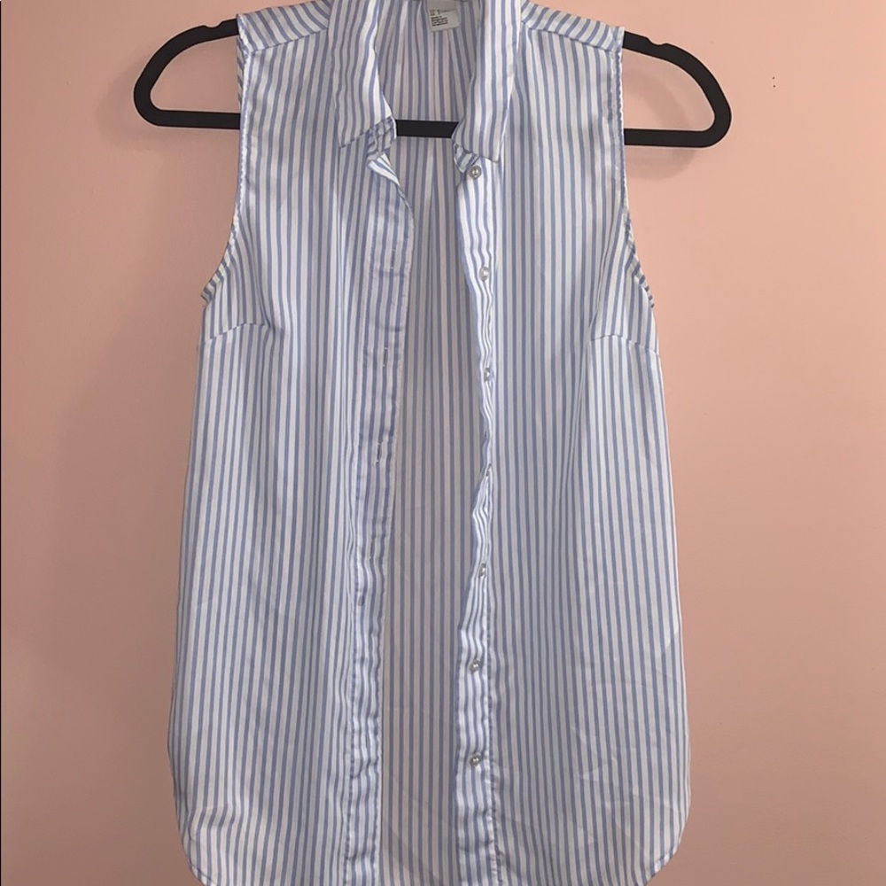 H&M Stripped top white and blue